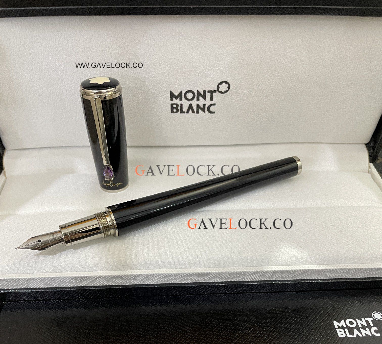 AAA Copy Montblanc Ingrid Bergman Precious Resin Fountain Pen Silver Clip